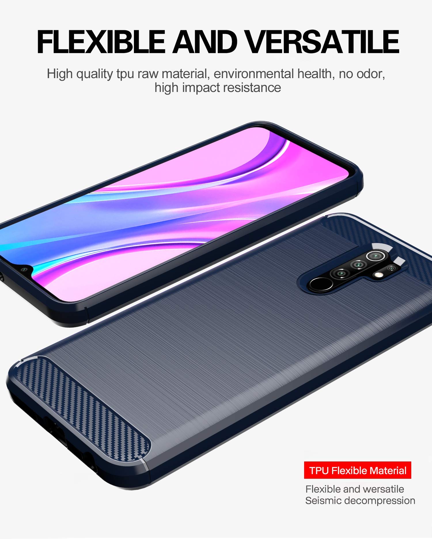 Asuwish Funda Para Xiaomi Redmi Note 9 Pro/Note 9s/Note9 Pro MAX/Poco M2 Pro Con Cristal Templado Protector Pantalla Pelicula Libro Cuero Piel Tarjetero Note9S Note9Pro 4G Tapa Carcasa Capa Case Azul