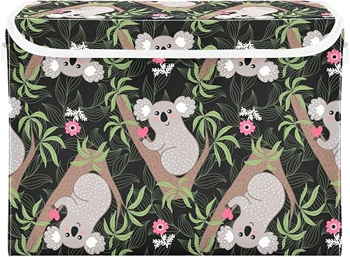 Koala - Bolsas de almacenamiento plegables con diseño de corazón para ropa, organizadores de almacenamiento de tela con asa reforzada, organizadores