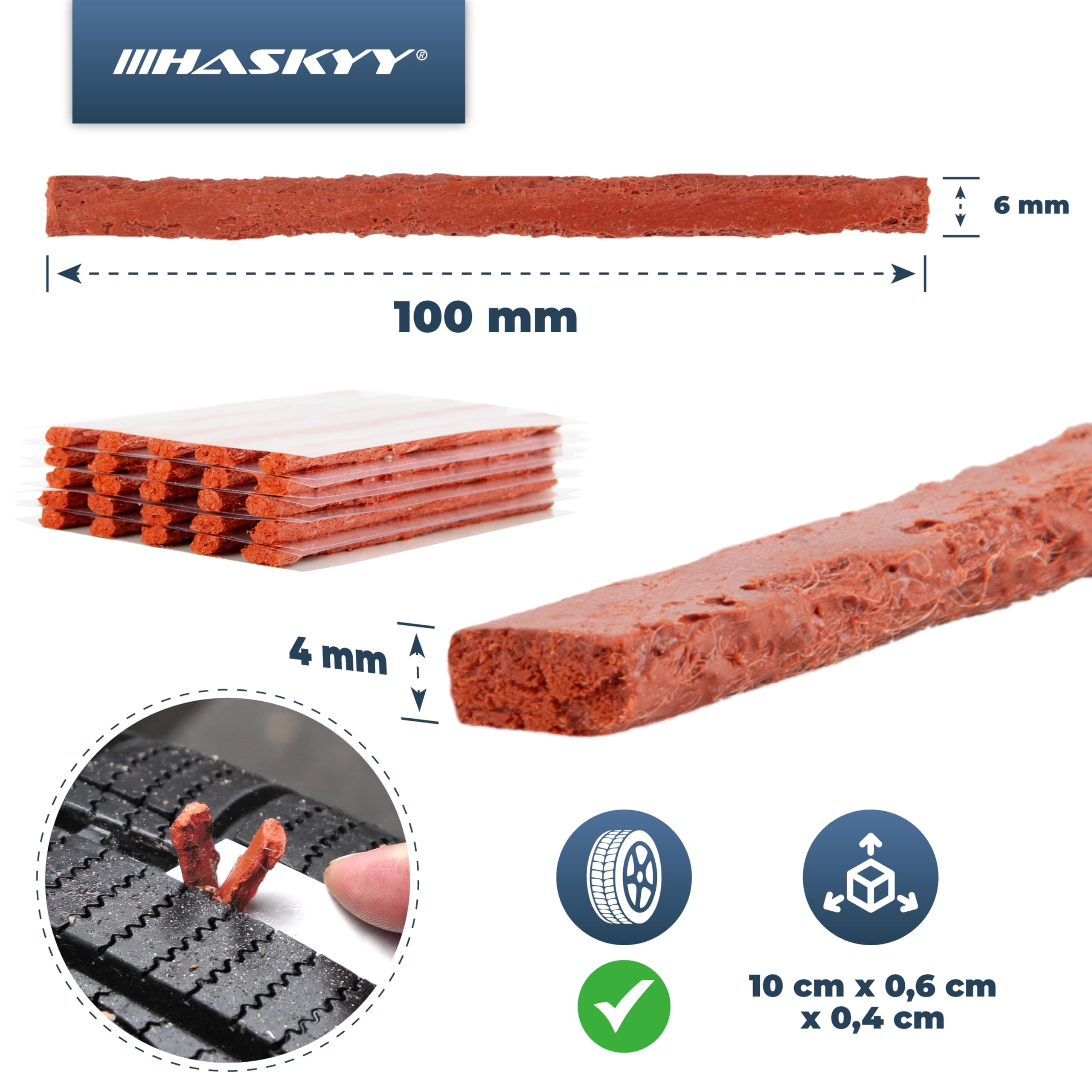 HASKYY Kit Riparazione Pneumatici 47 Pezzi Accessori Completi