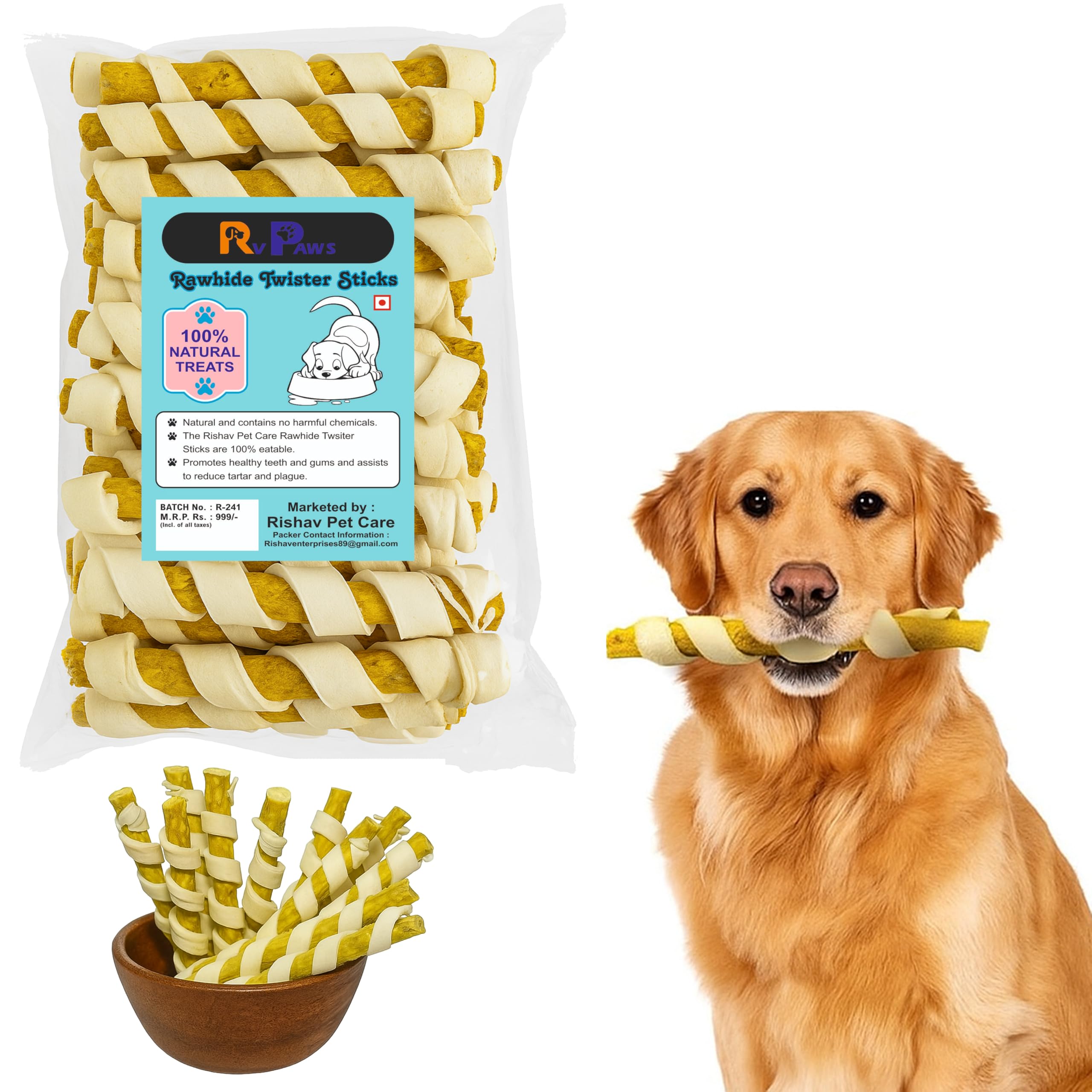 Premium Spiral Chew Munchy Sticks for Dogs (Chicken, 1000gm)