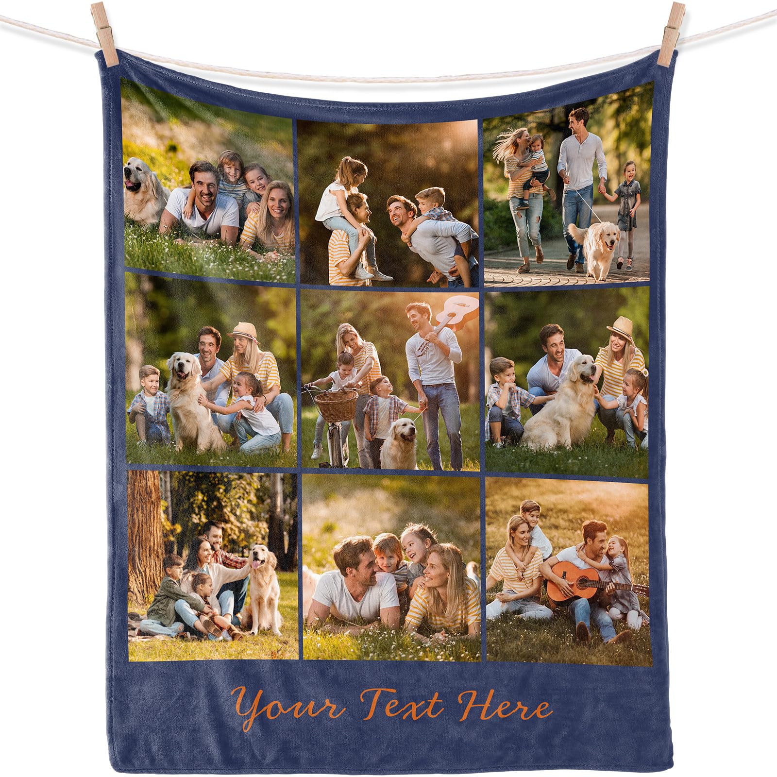iDIY Mantas Personalizadas con Fotos Texto - Regalos Personalizados, Fotos Personalizadas Regalo, Regalos para Amigos Novio Regalo para el y para Ella-9 Fotos