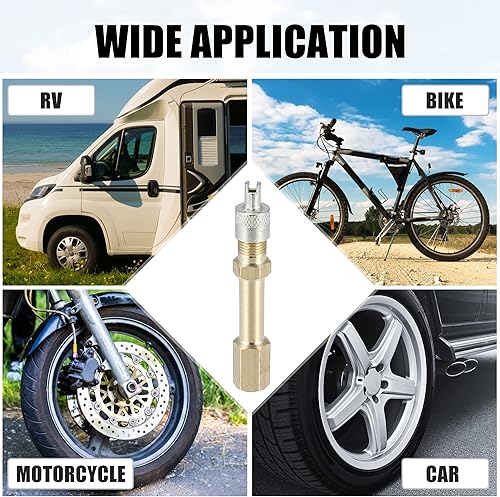 Miniatura 9 de X AUTOHAUX Adaptador de extensión de válvula de neumático automático de latón de 3.937 in3.94 pulgadas de largo, extensor de vástago de neumático de