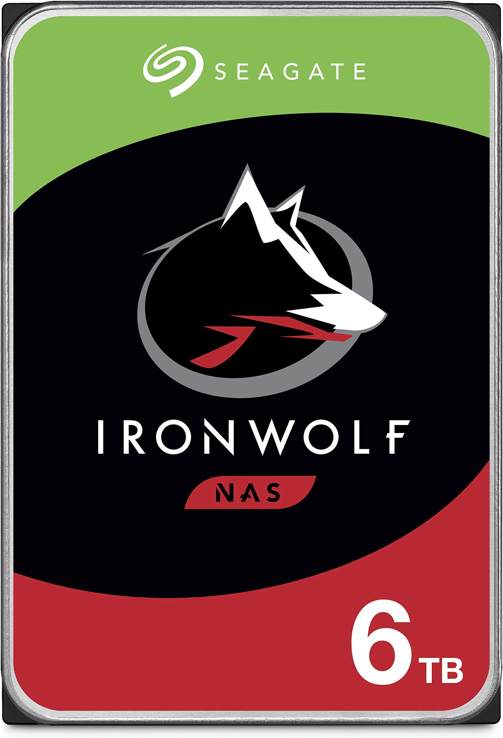Seagate IronWolf 6 TB NAS Internal Hard Drive HDD – 3.5 Inch SATA 6 GB/s 7200 RPM 256 MB Cache for RAID Network Attached Storage, 3 Years Data Recovery – Frustration Free Packaging (ST6000VNZ033)