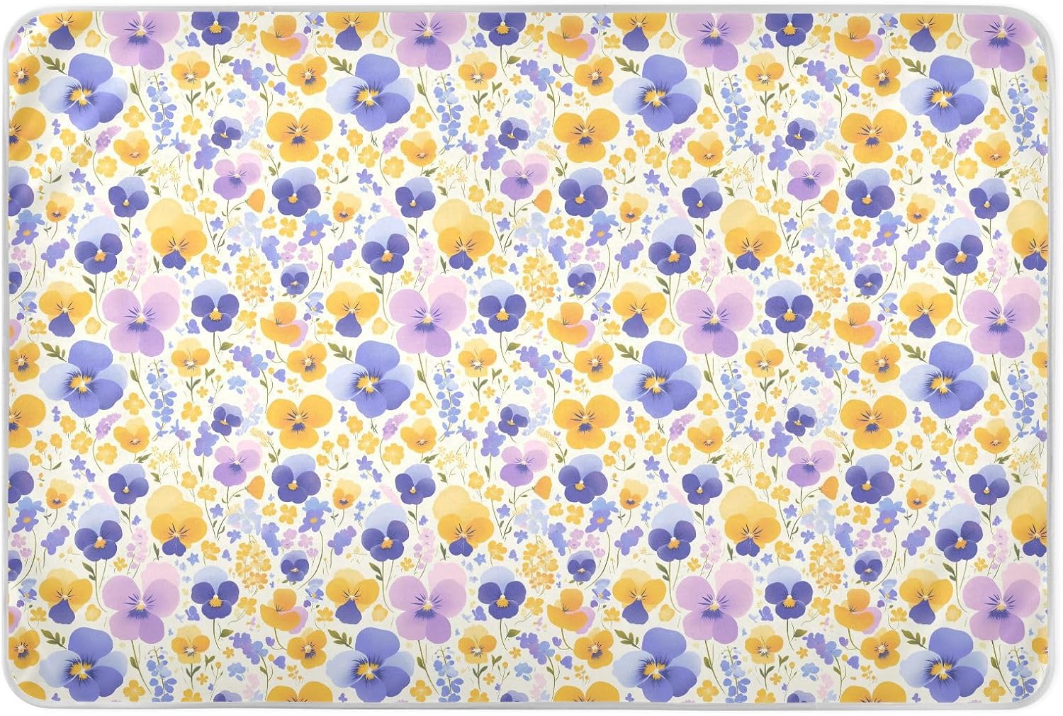 Orange Purple Pansies Flowers Extra Large Resuable Potty Training Pad Highly Absorbent Potty Training Pads Skin-Friendly Travel Mattress for Infant Baby , 52" L x 34" W