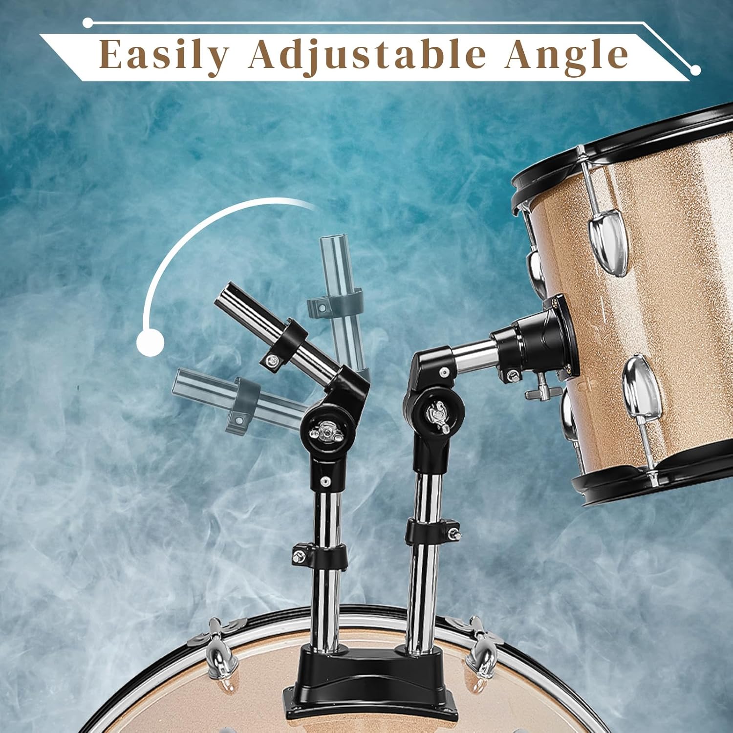 Ktaxon 22 Inch Adult Drum Set, 5-Piece Full-Size Drums Kit with Cymbal Stands, Hi-hat Stand, Sticks, Drum Pedal, Stool & Floor Tom for Beginner Teens Student (Champagne)