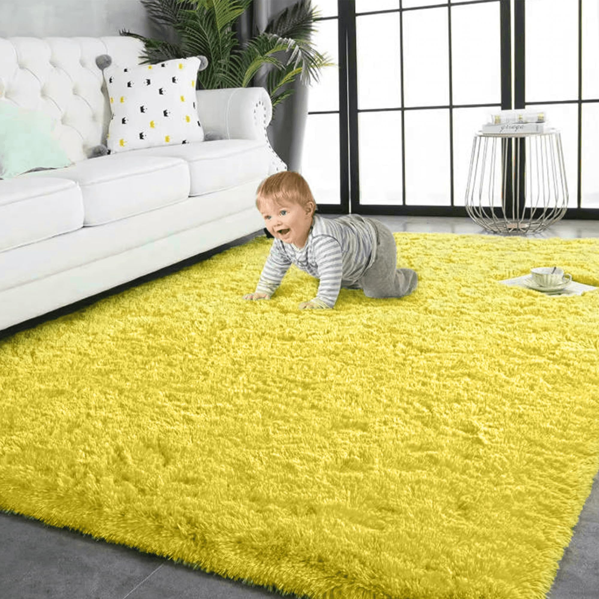Amazon | ラグ カーペット ラグマット 250 x 250 cm 防音厚手防ダニ