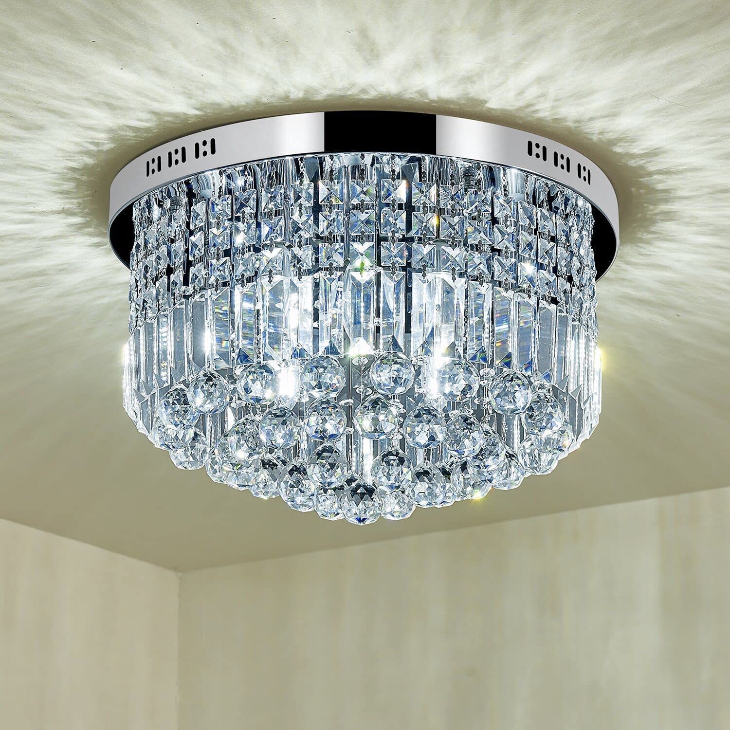 Saint Mossi Moderno Cristallo Pioggia lampadario LED lampadario a soffitto lampada a sospensione della luce per il bagno della sala da pranzo soggiorno 9 E14 lampadine H28cm x L50cm