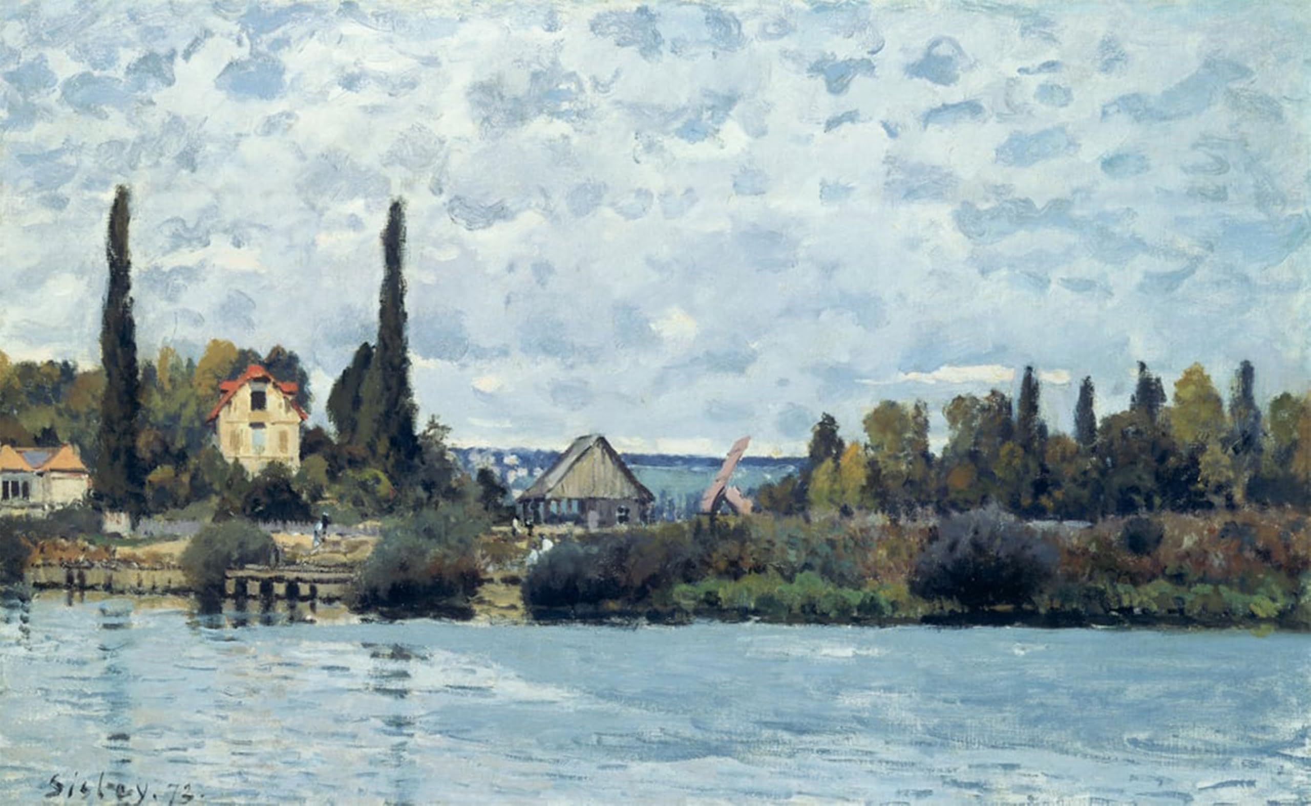 ARTXLXXBN Famous Art Print Poster Vintage Wall Art the Seine At Bougival by Alfred Sisle Canvas Art Poster for Home Decor 60x90cm