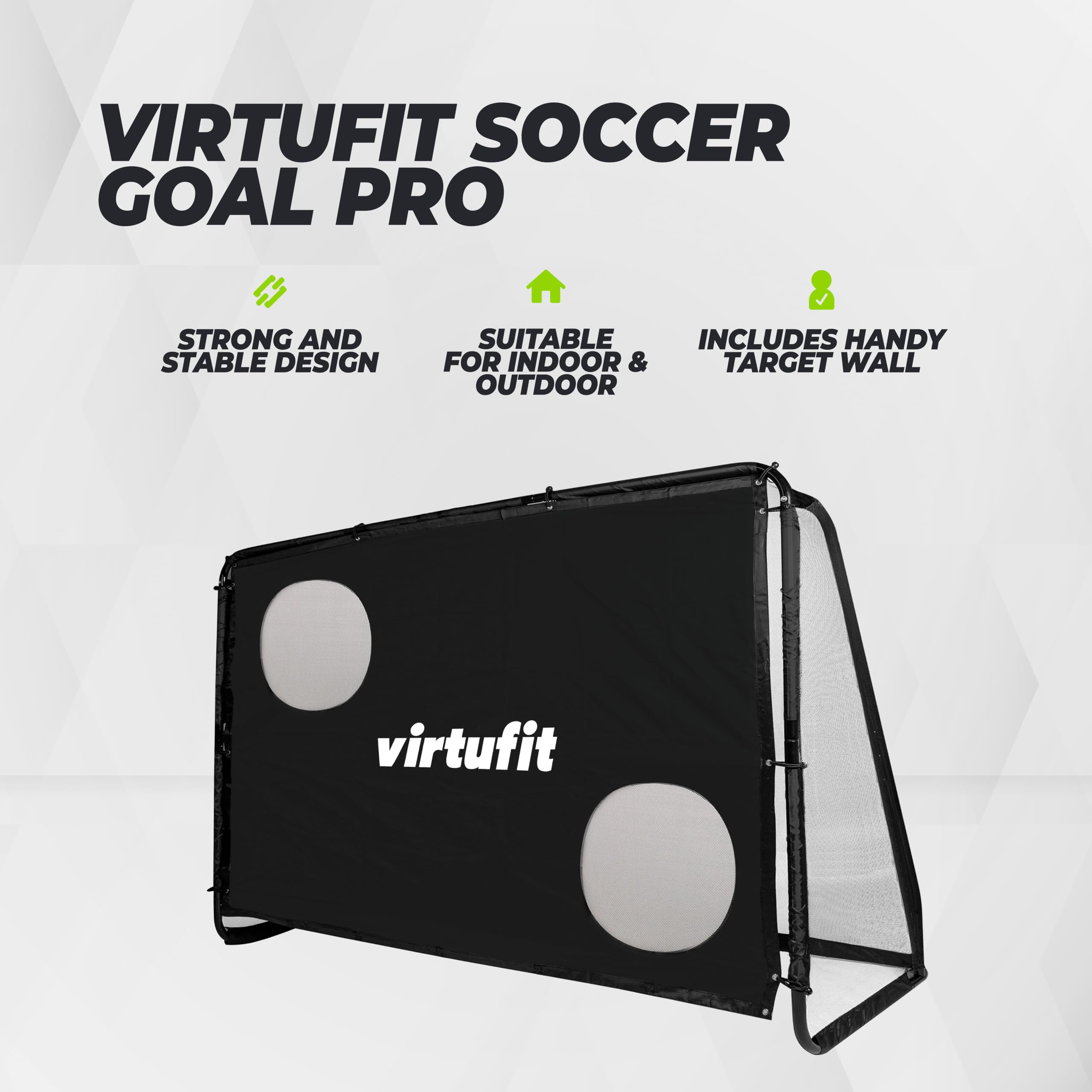 VirtuFit Portería de fútbol para niños y adultos, estable y resistente a la intemperie, perfecta para jardín y entrenamiento