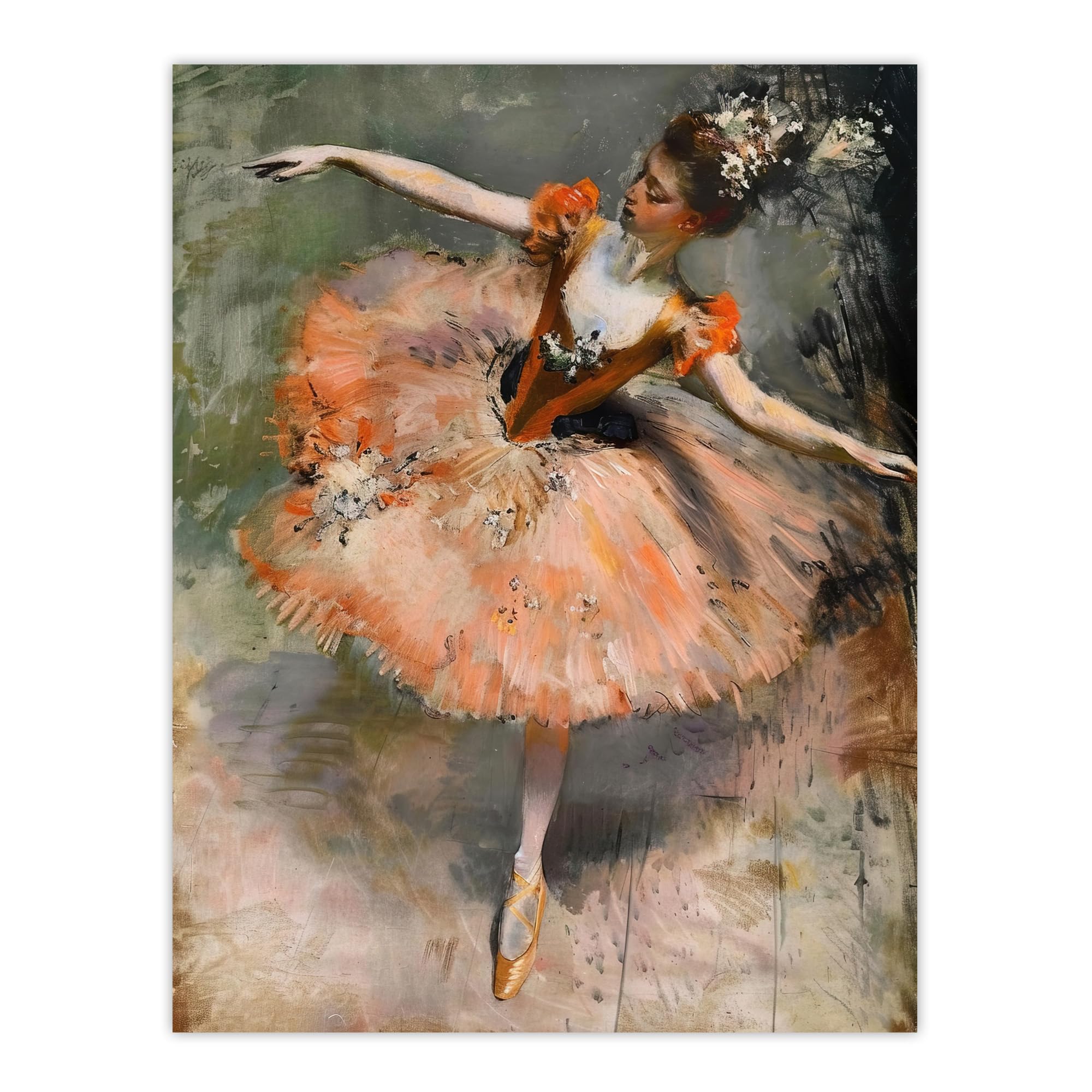 Artery8 Unframed Wall Art Ballerina Arabesque Pose Edgar Degas Inspired12X16 Inch from B&Q