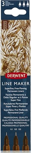 Derwent Line Maker Pens 3-Piece Set, Sepia