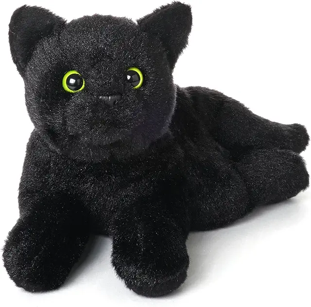 Chat en peluche noir réaliste Lil' Jinx 20,3 cm - Bearington Collection