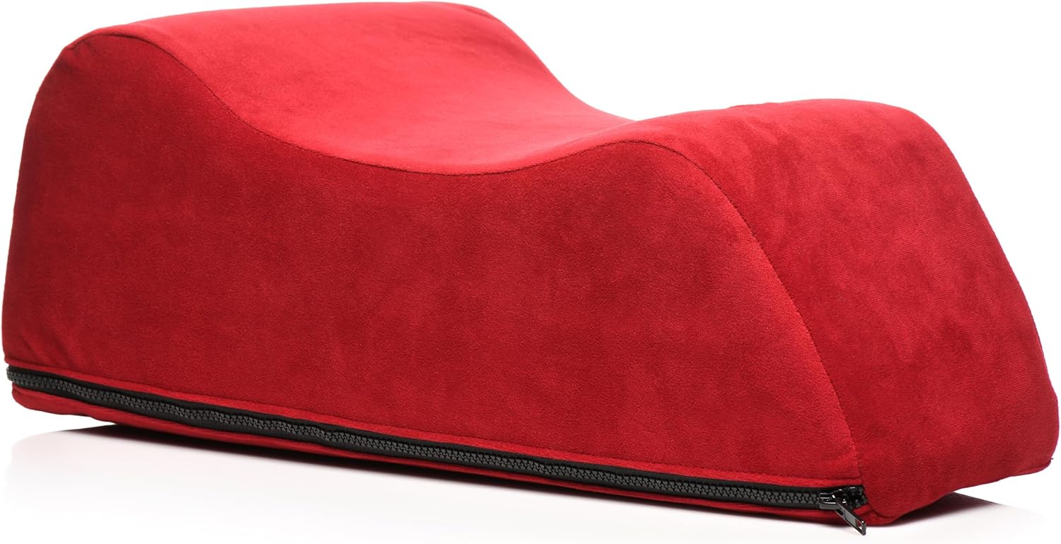 Bedroom Bliss Deluxe Wand Saddle for Women & Couples. Great for Sexual Positioning & Deep Penetration, Saddle-Style Mount with Wand Pocket. High-Density Foam. Easy to Clean Covers. 1 Piece, Red