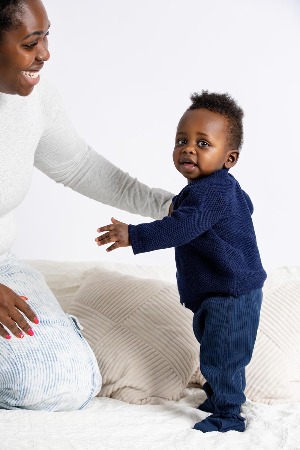 MONICA + ANDY Groove Pants, 100% Organic Baby Clothes for Boys, 2 Pack Pull On Baby Sweatpants - Image 3