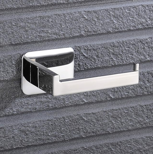 Celbon SUS 304 Stainless Steel Toilet Roll Holder Self Adhesive Suction Chrome Finish Toilet Paper Holder Rack Bathroom Accessories Paper Dispenser