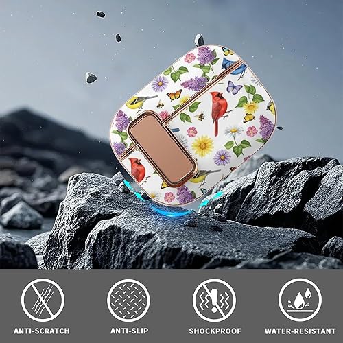 Miniatura 6 de Headphone Cover Compatible with Airpods Pro 2 Case Flowers Birds, Plastic, with Lock, Shockproof Protective