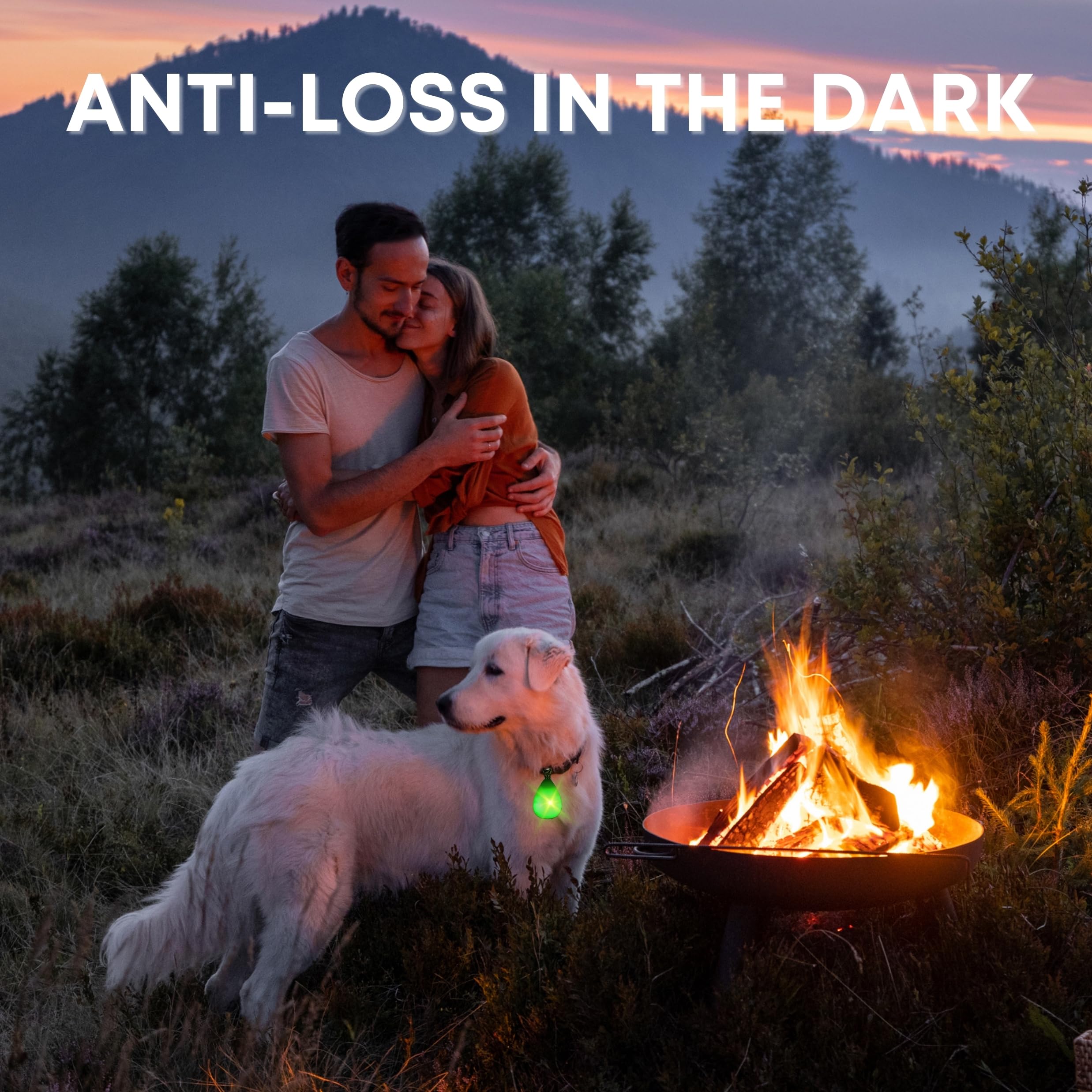 PELUDOS 2 Pack Dog Collar Light, 3 Modes Dog Lights for Night Walking, Rechargeable Clip On Dog Collar Light, LED Pet Collar Charm for Running, Cycling, Camping