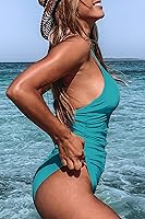 Vista 3 de CUPSHE - Traje de baño de una pieza para mujer, con control de abdomen y cuello en V