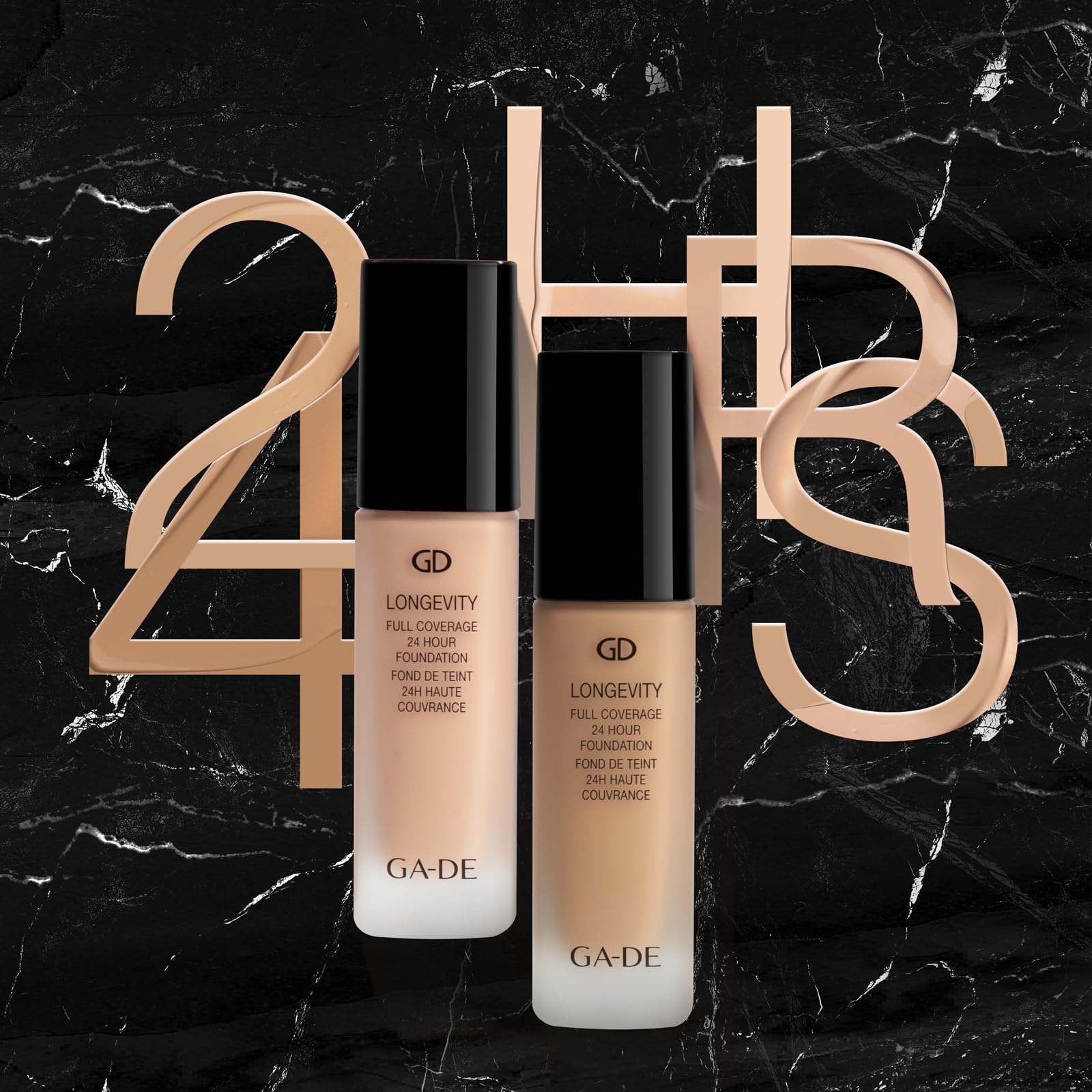 GA-DE Longevity Base de cobertura completa de 24 horas, 553, base en crema ligera, ultrasuave, maquillaje facial para un aspecto mate natural, 1 onza