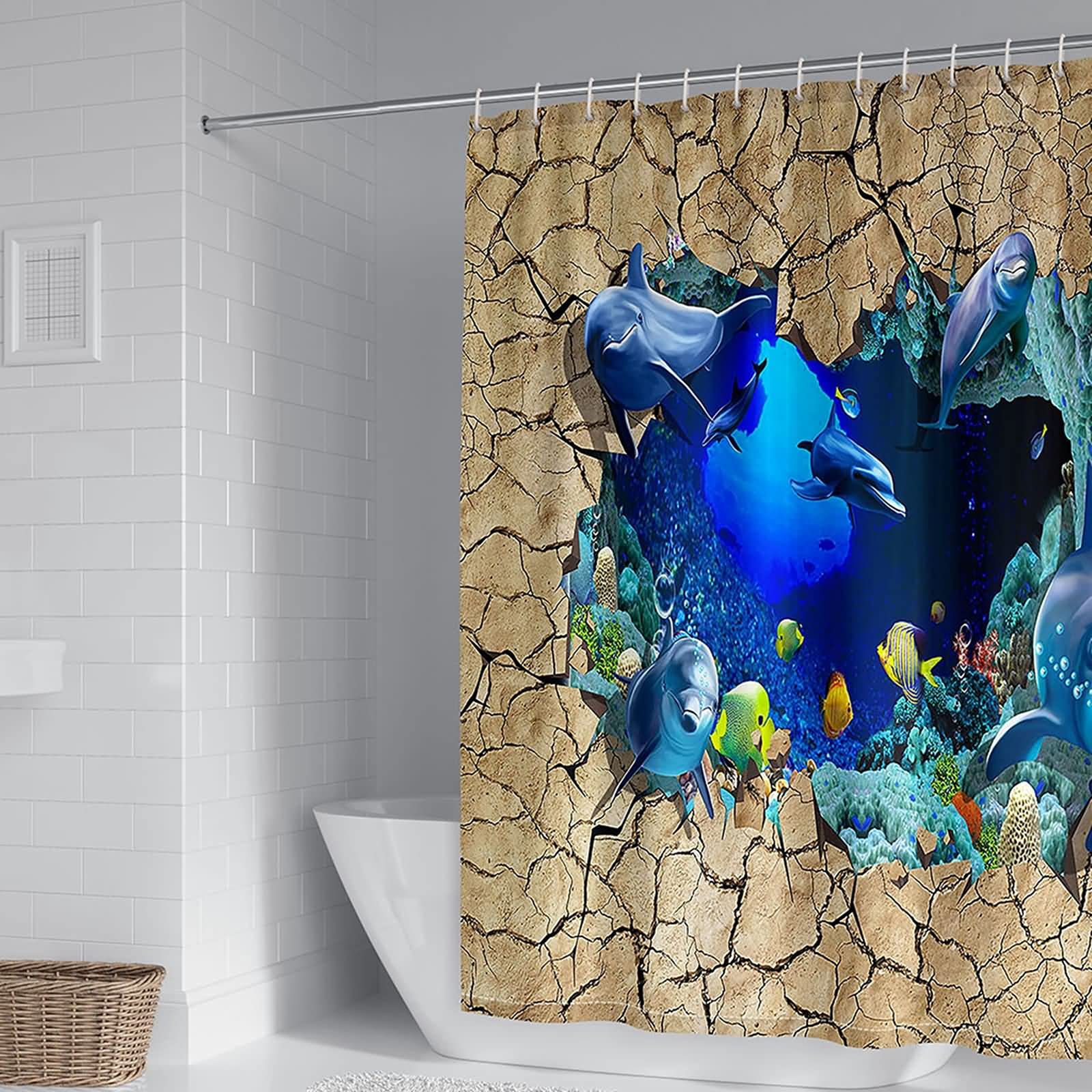 Rideau de douche anti moisissure 180x200 étanche en polyester imperméable