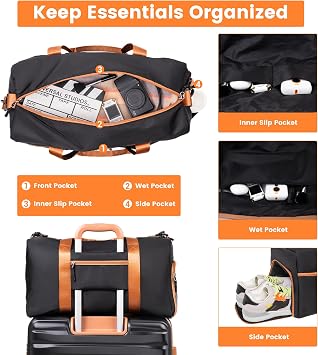 Travelhouse 5-Piece Hardside Luggage Set with Spinner Wheels & TSA Lock | Lightweight ABS set: 20 carry-on + 24 + 28 checked + duffel bag + toiletry bag