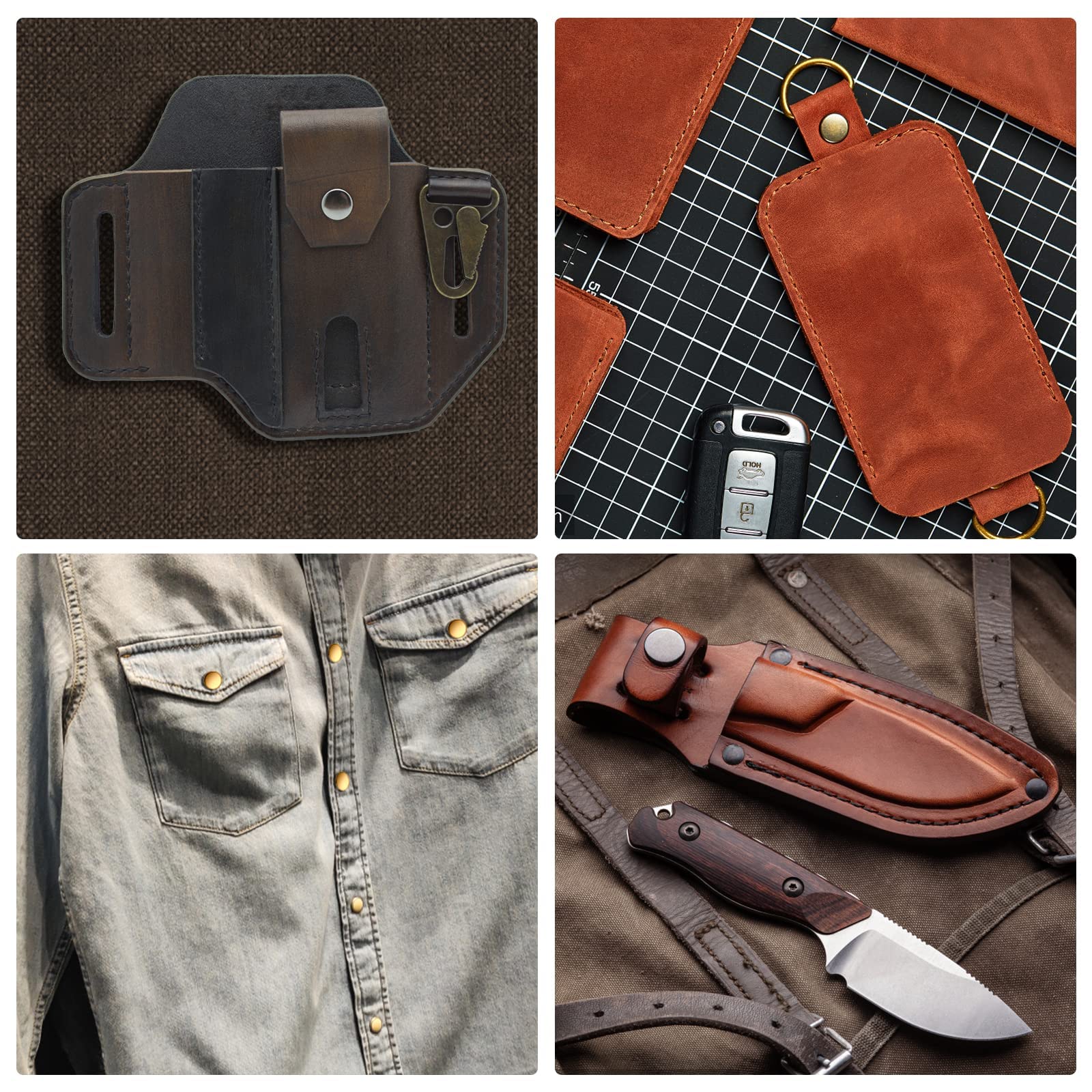 200 piezas (50 juegos) Kit de cierre a presión herramienta de 5/8 pulgadas (15 mm) broches para cierre de cuero inoxidable botones para bolsos, ropa, tela, jeans (bronce+negro)