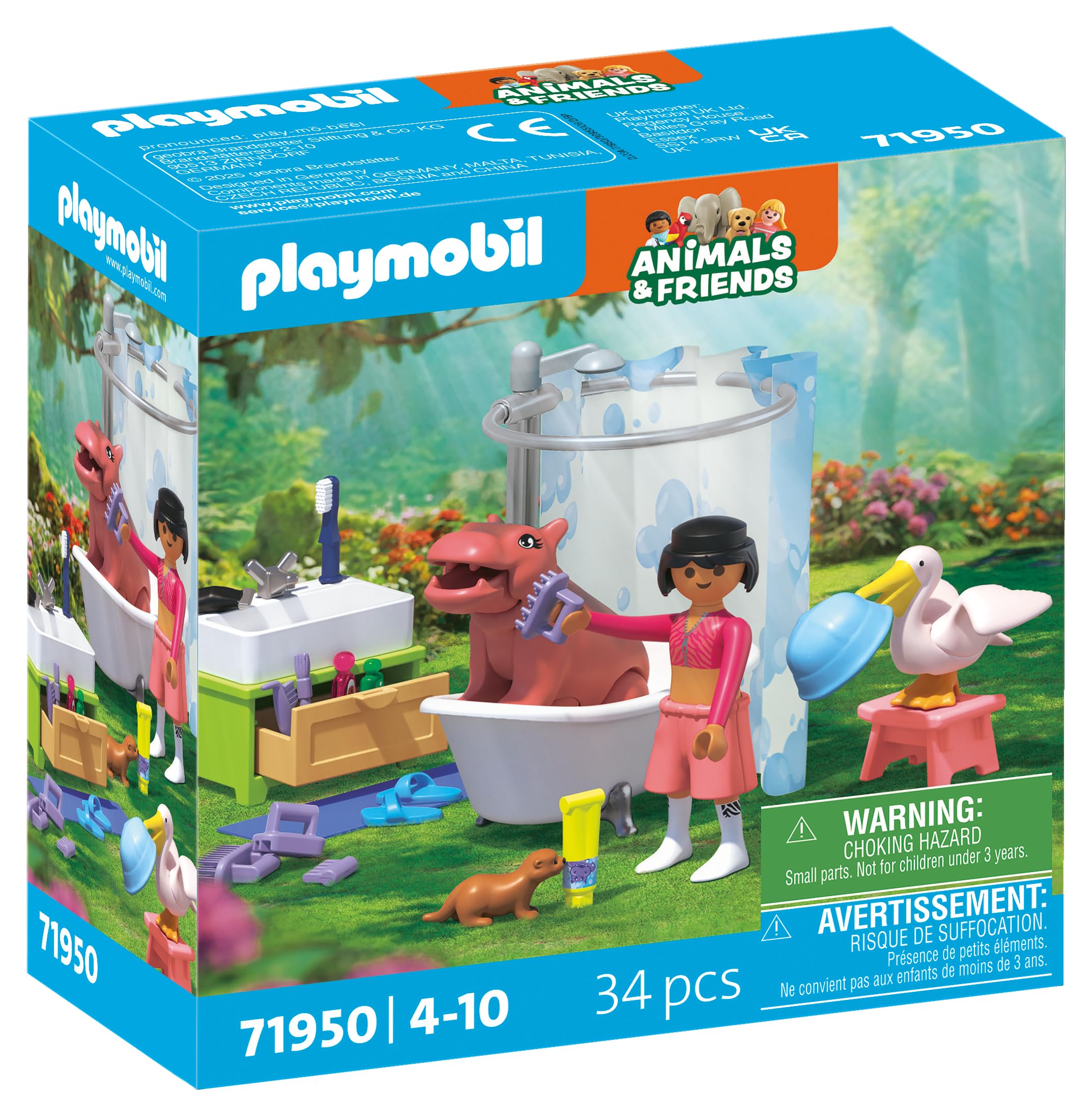 Animals & Friends | Animal Bathing Fun | Toy for Ages 4 and up | Gift for Children | Encourages Creativity & Interaction with Animals | Animal Care and Bathing with Accessories | 71950