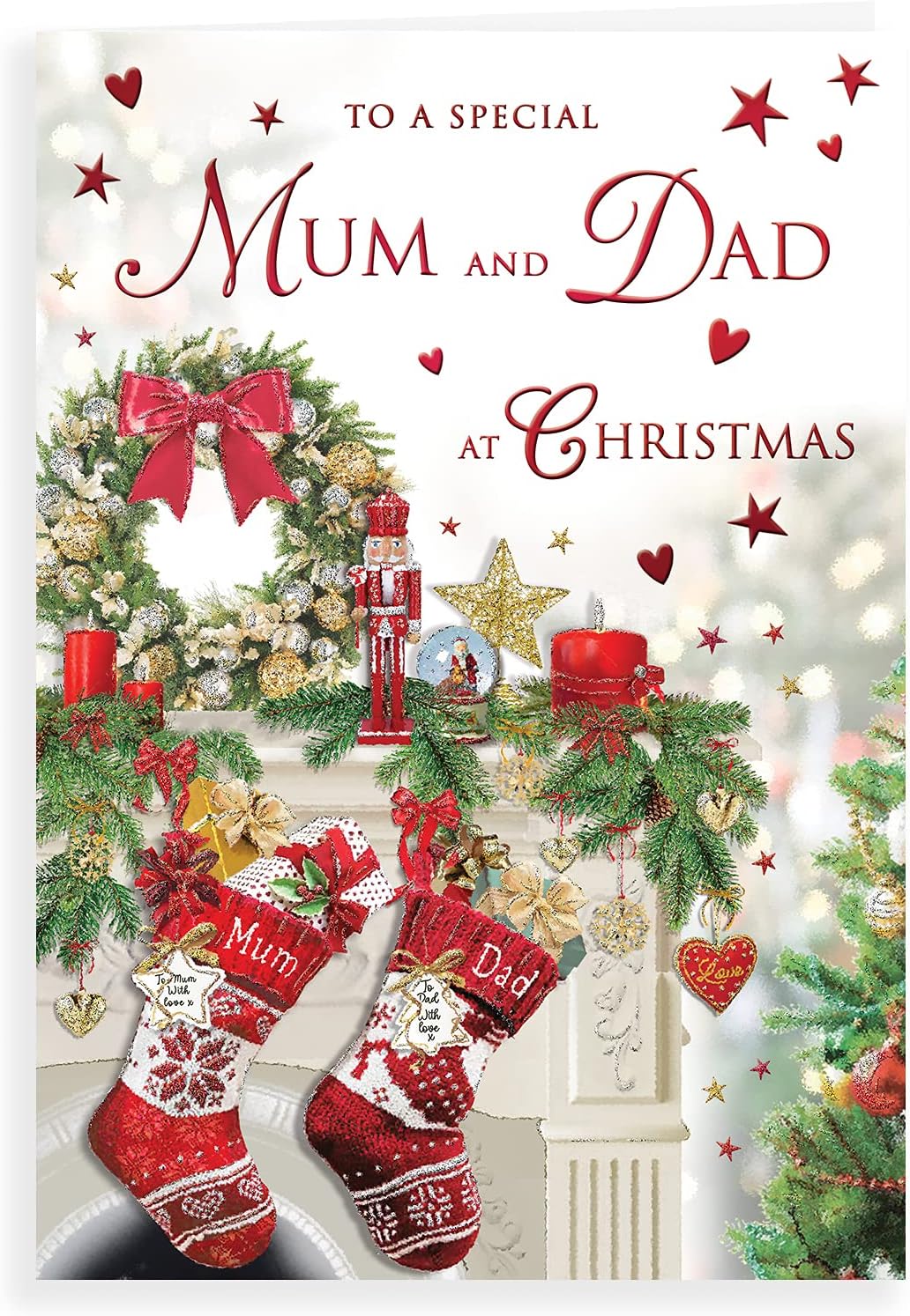 Piccadilly Greetings Group Ltd Avant Garde Studios Character Christmas Card Mum & Dad - 9 x 6 inches, H95023