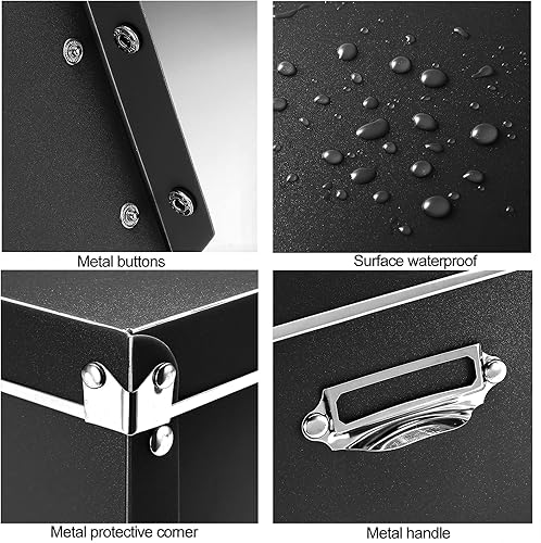 Miniatura 30 de SEEKIND Caja de almacenamiento con tapas y asas decorativas, 3 en 1, a prueba de humedad, plegable para ahorrar espacio, para ropa, cosméticos