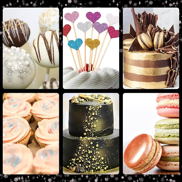 Edible Glitter - 8g Red Food Colouring Powder, Food Glitter for Drinks, Cakes, Chocolates, Muffins, Vodka, Cocktail, Cream - 5