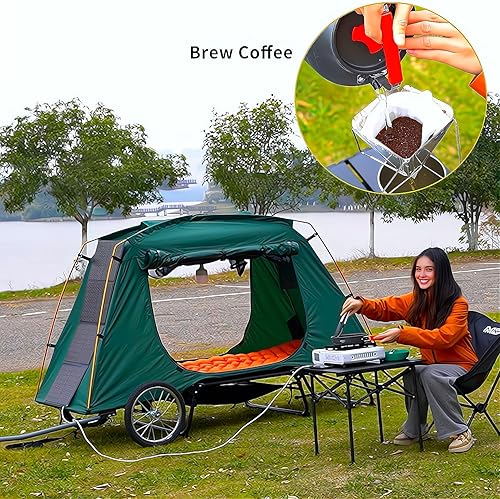 Miniatura 6 de Tienda de campaña eléctrica para caravana, plegable, impermeable, con ruedas todoterreno de 16 pulgadas, PU2000 mm, configuración rápida de 2