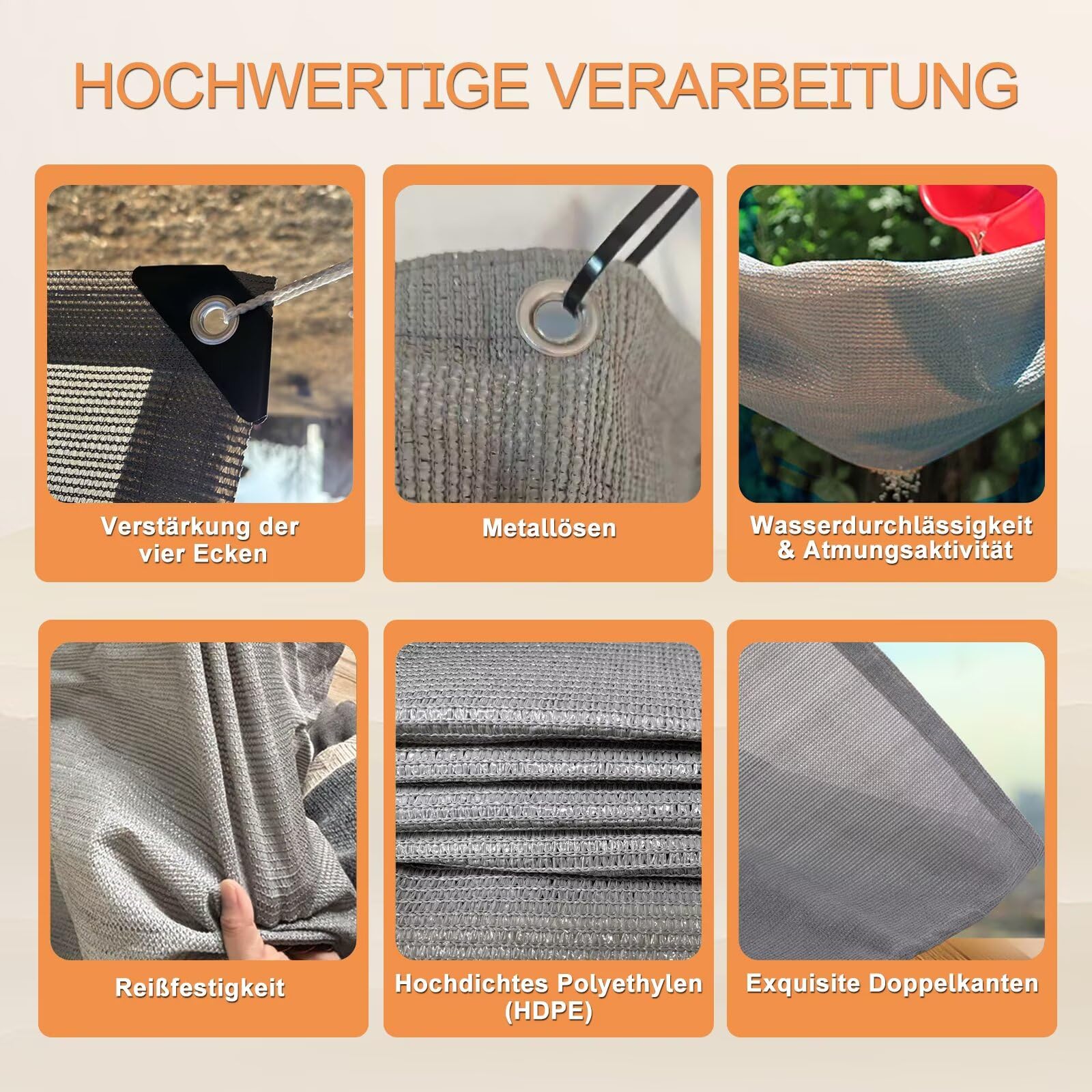 Sonnensegel 170x360cm, Gewächshaus Schattierung Winddurchlässig Mini Sonnensegel Verschiedene Abmessungen Perfekt für Pflanzenabdeckung - Grau