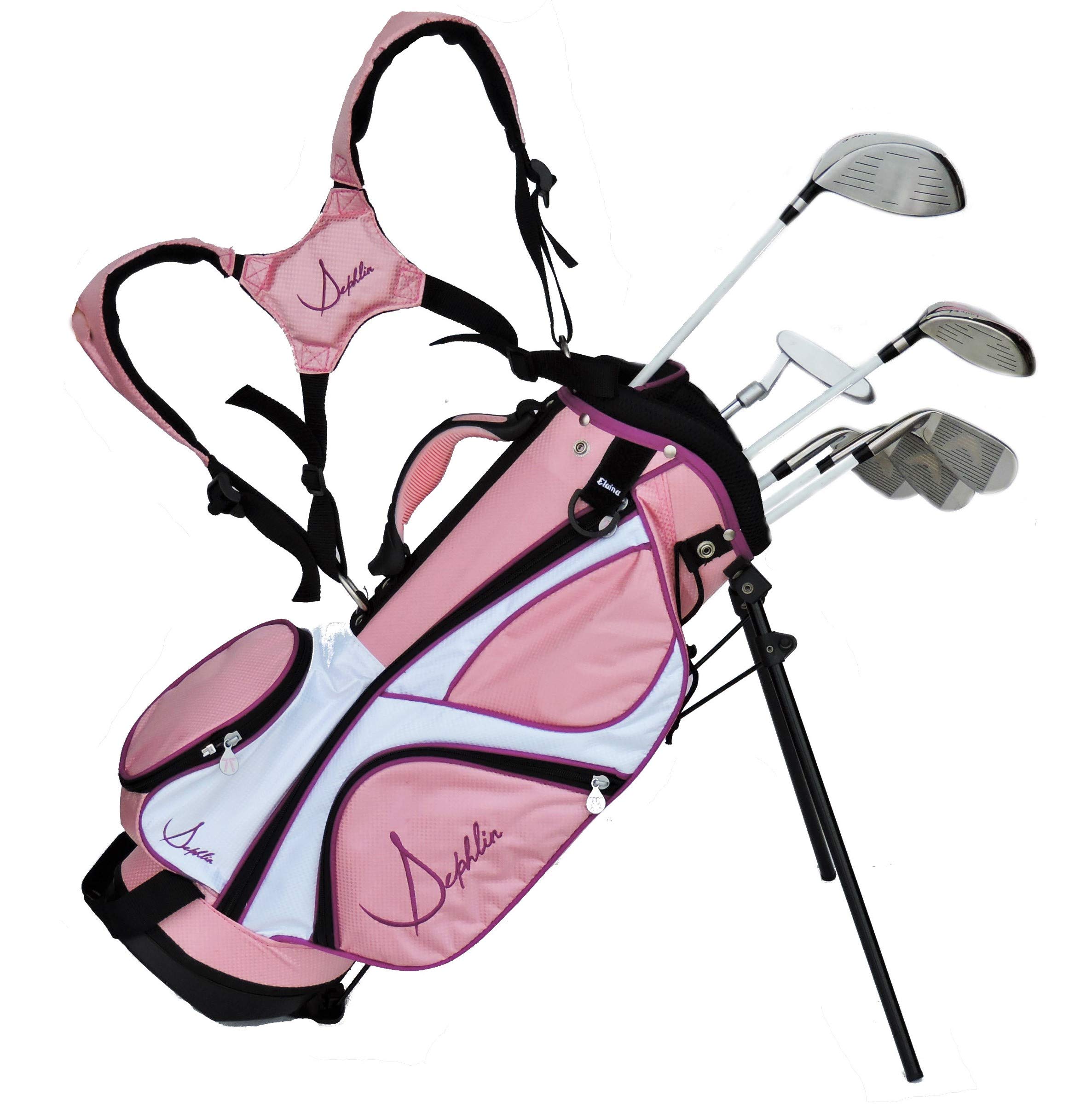 Lady E Girls Pink Right Hand 6 szt. zestaw kijów golfowych i torba golfowa w wieku 3-6 lat