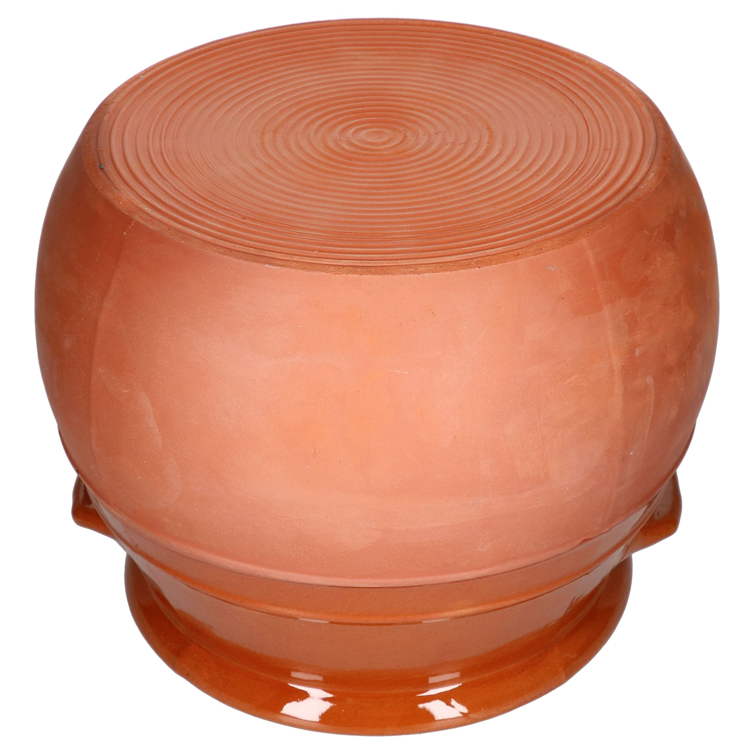 Pentola in terracotta MamboCat con coperchio, 7 litri, casseruola, stufatoio, pentola per zuppa, pentola mediterranea, unica, fatta a mano, parzialmente smaltata, antica, vintage,