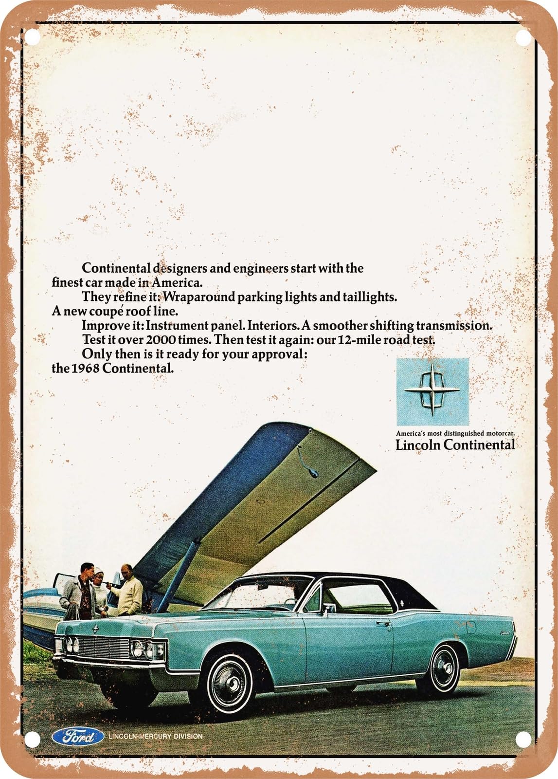 METAL SIGN - 1968 Lincoln Continental Coupe 2 Vintage Ad home decor