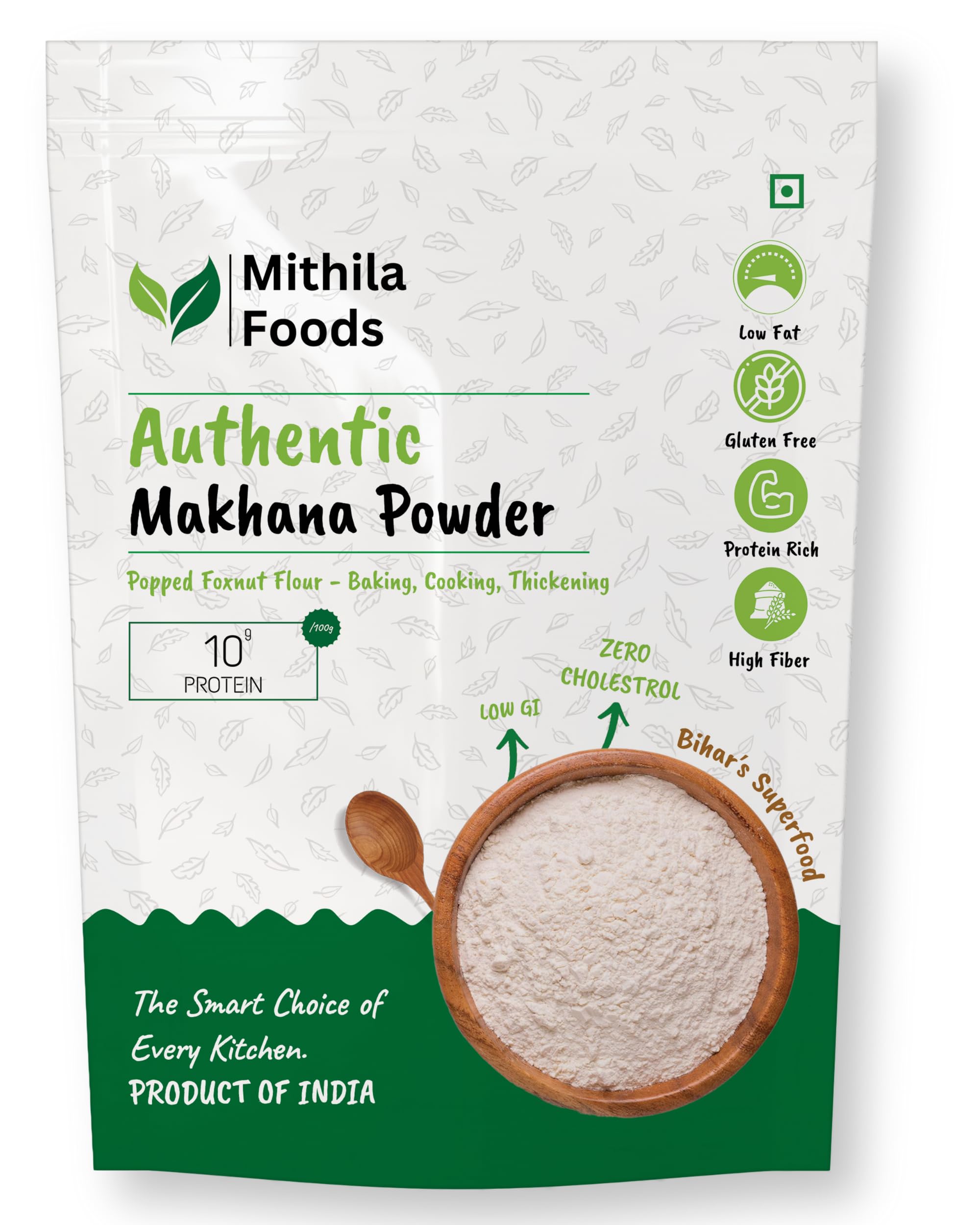 MITHILA FOODS 100g Makhana Powder Premium Raw Fox Nut Flour | Kheer, Laddoo, Paratha, Fasting | High Protein, Calcium Rich, Gluten Free Superfood | Authentic Traditional Cultural Flavor From Bihar