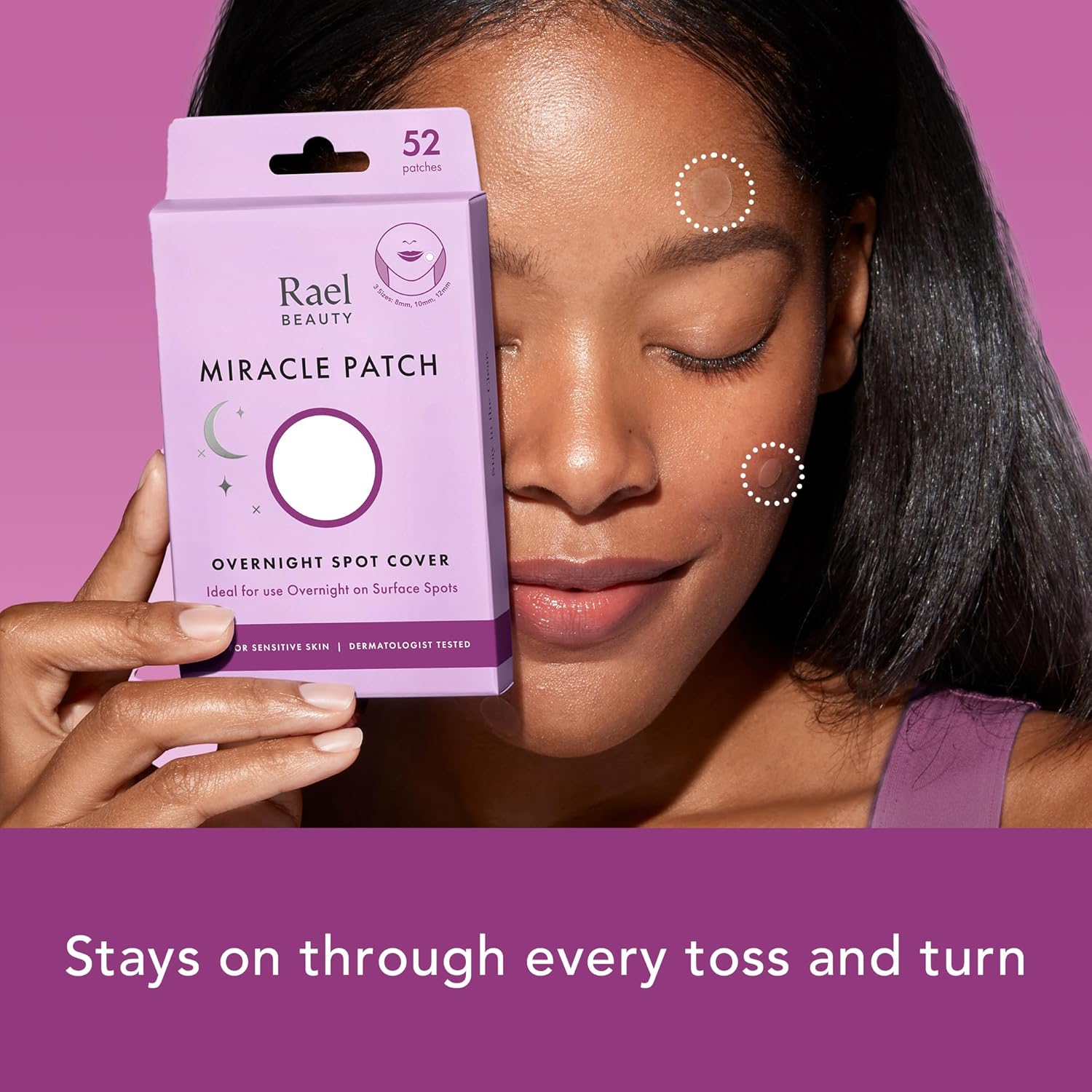 Rael Pimple Patches - Miracle Overnight Spot Cover, Thicker & Extra Adhesion, Hydrocolloid Acne Pimple Patch for Face, Zits & Blemishes, Korean Skin Care, 3 Sizes (104 Count) - Image 5