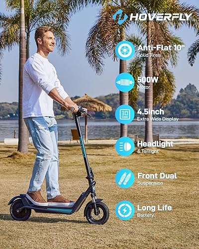 Miniatura 2 de Hoverfly Patinete eléctrico para adultos, neumático sólido de 8.5"10", alcance de hasta 10-25 millas, velocidad máxima de 15.520 Mph, scooter