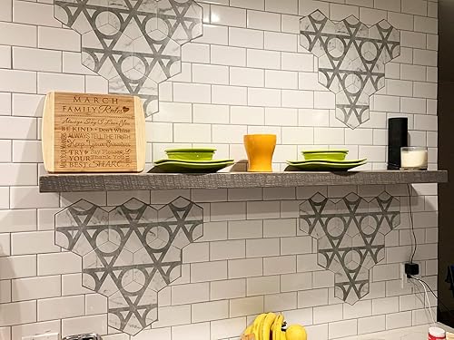 Vista 185 de joelsantiques - Estante rústico y contemporáneo con soportes, pino macizo, hecho a mano en Estados Unidos, 2 pulgadas de grosor x 8 pulgadas de Gris