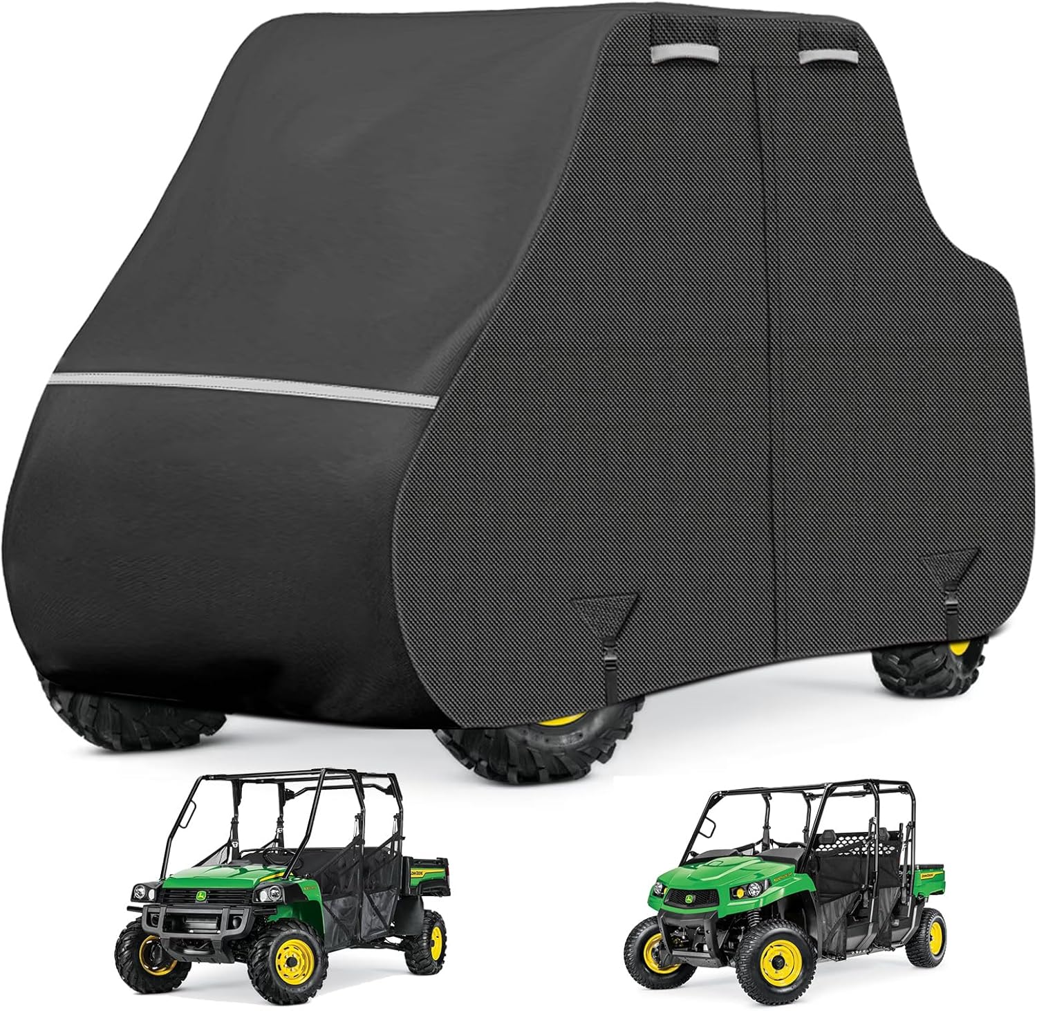 Waterproof UTV Cover Replace for John Deere Full Size Crossover XUV825M/855M and XUV560E/590M S4 4-Seater Gator, 500D Oxford Cloth UTV Cover with Windproof Buckles for Rain Snow Dust Protection