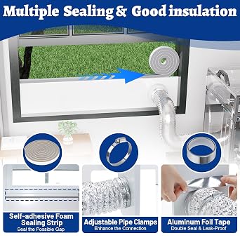 Window Vent Kit with Louvered Vent Cover Fit for 3