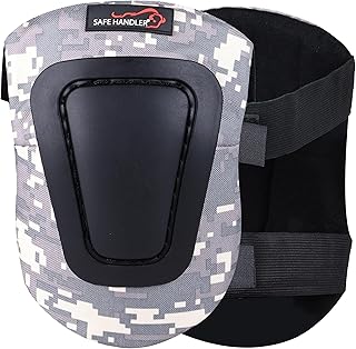 SAFE HANDLER Camouflage Gel Foam Knee Pads – Heavy Duty Construction, Flooring, Gardening & Outdoor Work Protection with Adjustable Straps