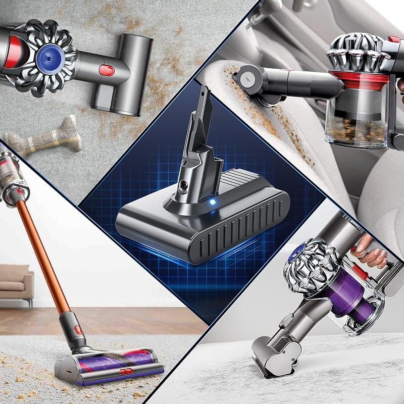 Acumulator BATTOOL 6.0Ah pentru aspirator Dyson V7 SV11 Animal Absolute Fluffy Motorhead Pro Trigger, cu filtru de schimb pentru mașină și barcă
