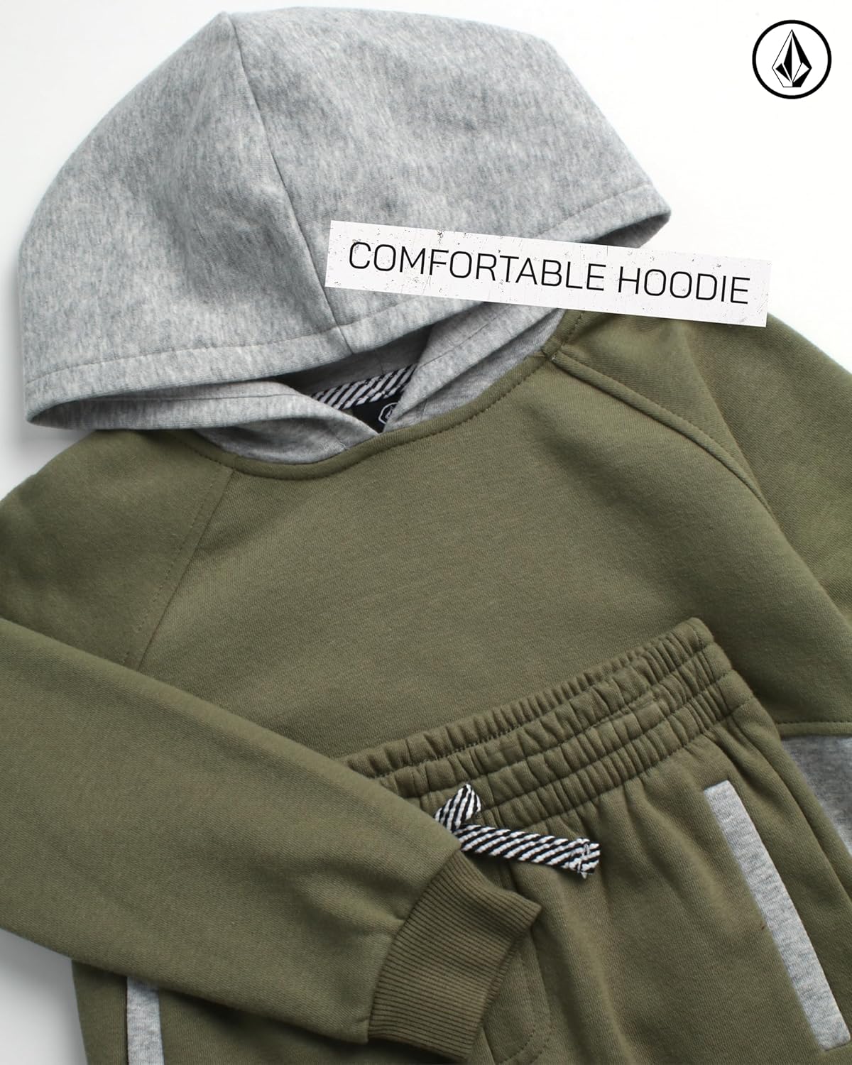Volcom Infant Toddler Baby Boys Joggers Set - 2 Piece Fleece Pullover Hoodie and Jogger Pants Activewear Set (Sizes: 12M-7) - Image 3