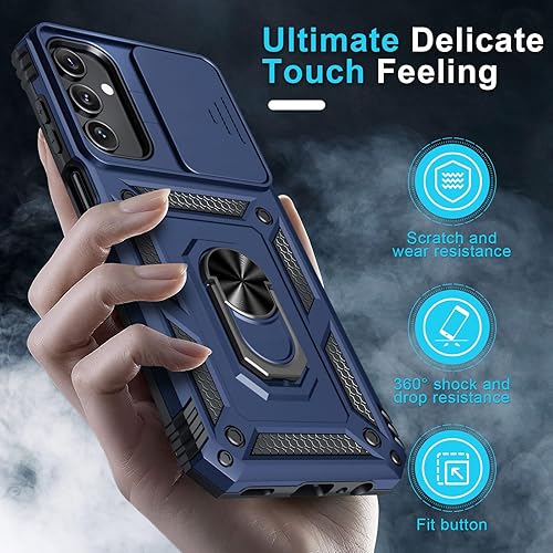 Miniatura 7 de Janmitta Funda para Samsung Galaxy A15 5G integrada, protector de pantalla + soporte de anillo de dedo, resistente a prueba de golpes, funda