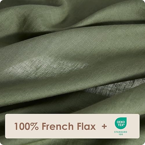 Miniatura 2 de DAPU Pure Linen - Juego de sábanas de 100% lino francés de Normandía, transpirables y duraderas para personas que duermen con calor, juego de 4