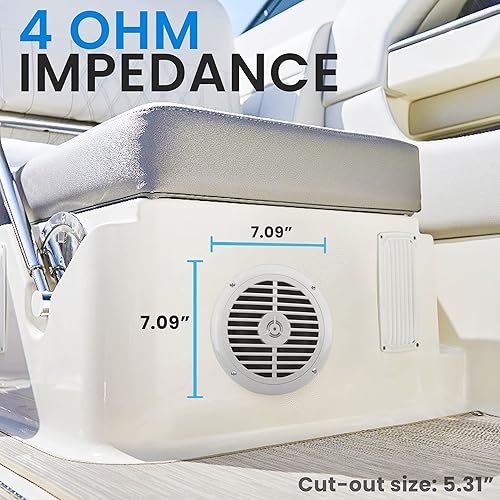 Miniatura 3 de Pyle Dual parlante marino de 6.5 pulgadas, impermeable, con sonido estéreo de rango completo, 120 W, color negro, (2 unidades), TheDeepDiscount,