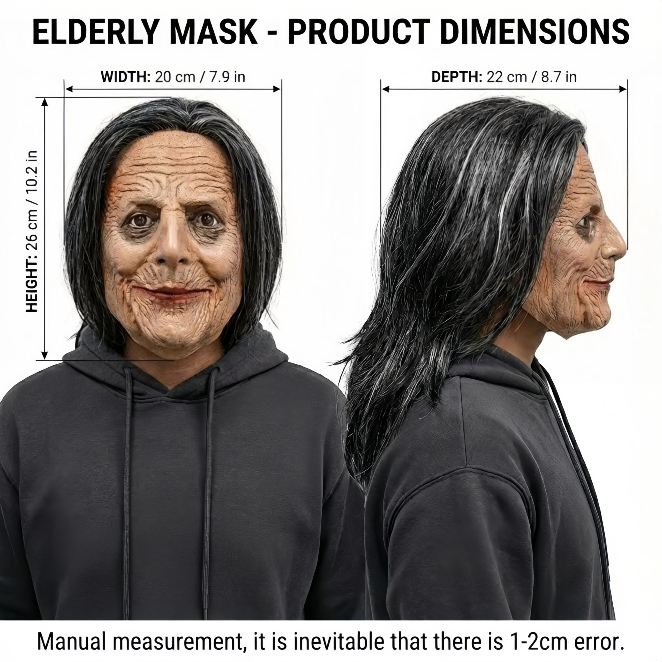 Halloween Old Woman Costume Mask - Image 2