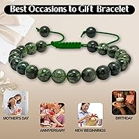 Vista 764 de Amazing Gemstone Yaxaite Bracelet for Women Men's Gifts - Protection Healing Crystal Bracelet - 8mm Gemstone Beaded Adjustable Bracelet Pulseras