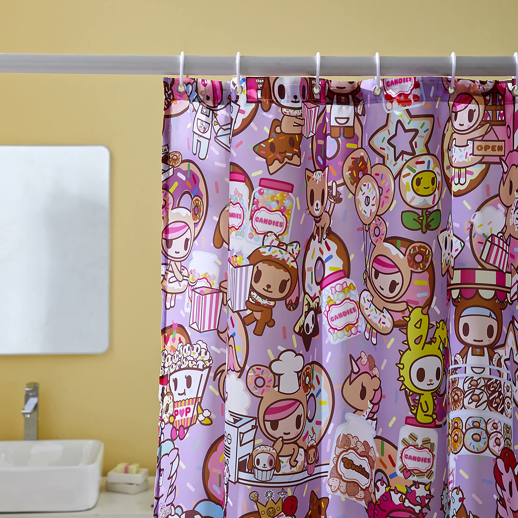 Tokidoki Sweetshop Shower Curtain with Rings ()
